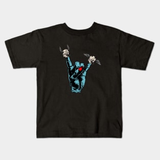 Rock Hand Skull Rocking Skeleton Kids T-Shirt